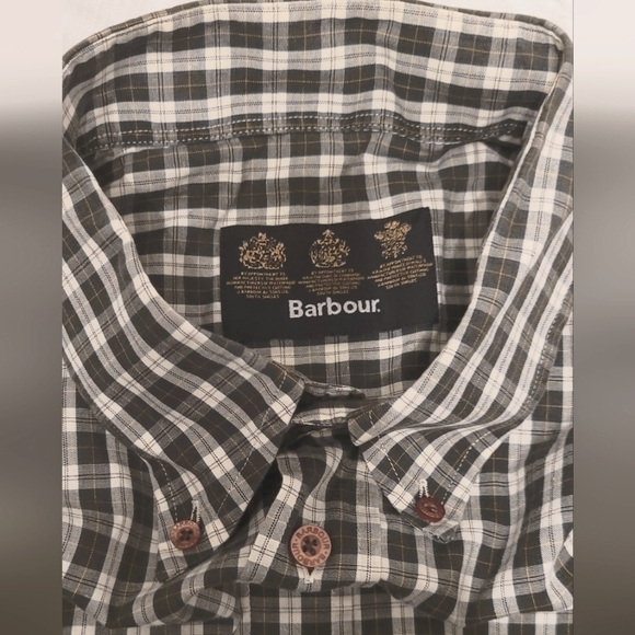 Men's Large Barbour Plaid Sports Shirt - Picture 5 of 6